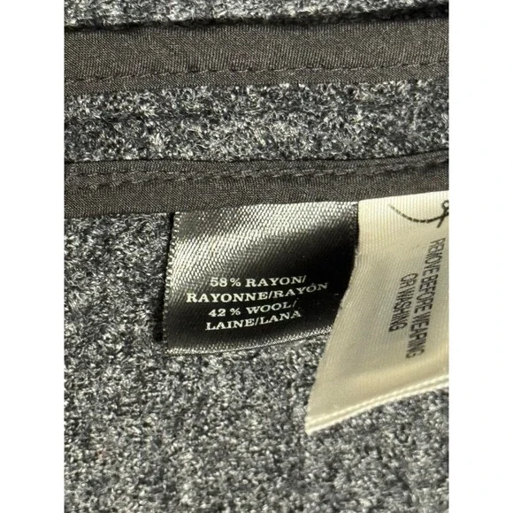 Ann Taylor Wool Blend Gray Open Front Coatigan Dolman Sleeve Medium - Picture 4 of 7